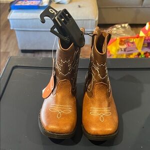 Wonder Nation Brown Boots with White Stitching